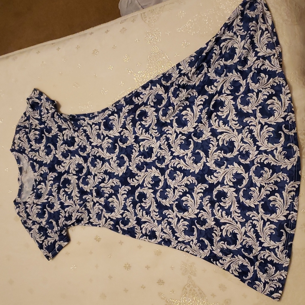 Navy Paisley Design Dress